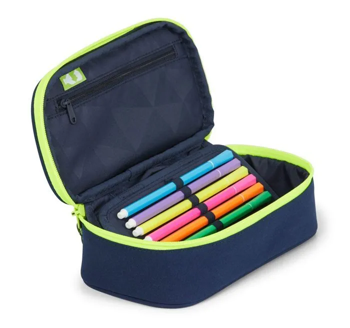 satch Trousse à crayons bleu jaune pour fille et garçon - Schlamperbox Toxic Yellow 96704-2