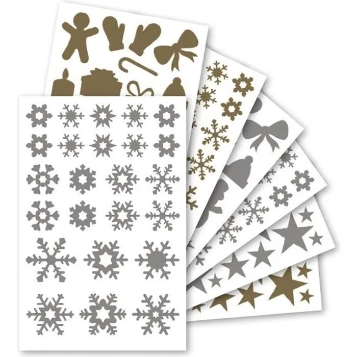 Gommettes de Noël - LE GEANT DE LA FETE - 855 gommettes - Or et Argent-0