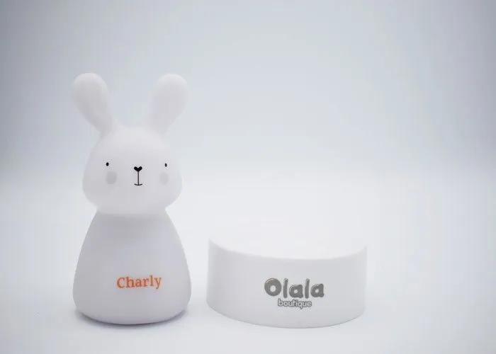 Veilleuse lapin «Charly» de Olala® - Veilleuse enfant rechargeable Induction lumière douce et rassurante-2