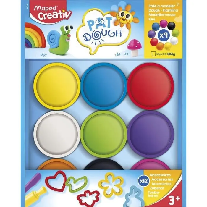 Set d'argile de jeu avec accessoires - MAPED - Creativ - 9 couleurs - A partir de 2 ans-2