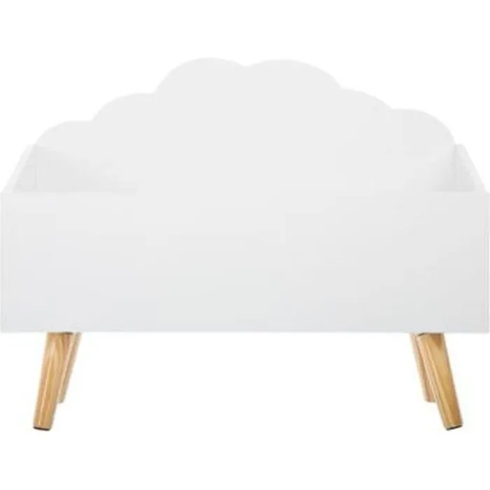 Coffre à jouets - ATMOSPHERA FOR KIDS - Nuage blanc en bois - Ludique et pratique-0