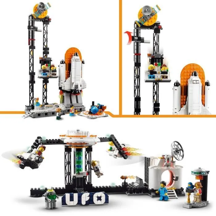 LEGO® Creator 31142 Les Montagnes Russes de l’Espace, Jouet avec Fusée Spatiale, Planètes et Briques-3