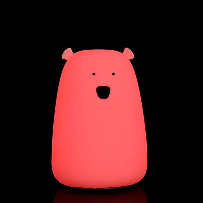 Veilleuse en silicone TD® Ours - Lumière douce pour les yeux - Blanc-5