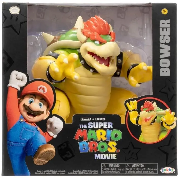 Figurine électronique Bowser - JAKKS PACIFIC - Mario Movie - 18 cm - crache de la vapeur rouge-2