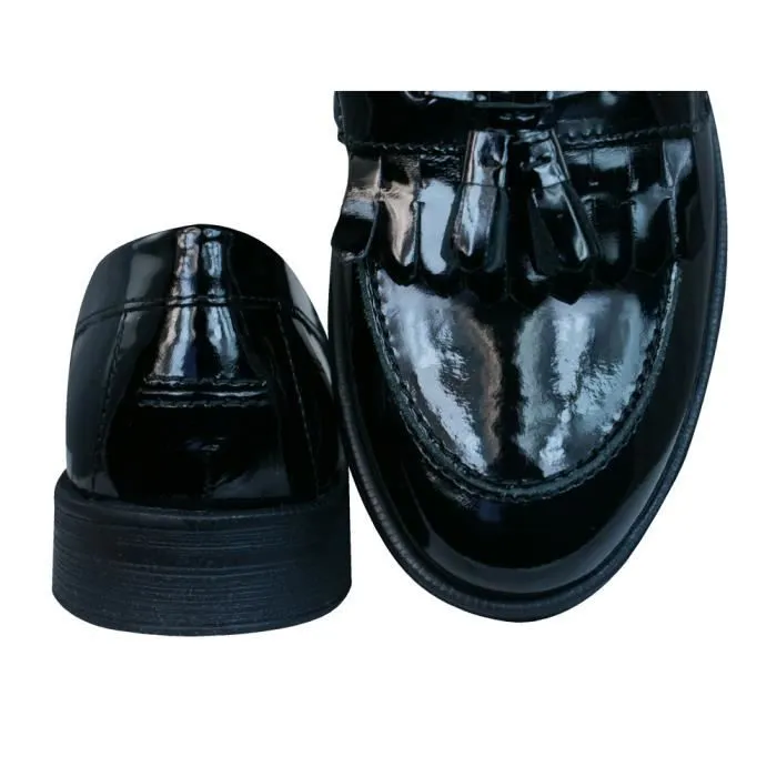 Chaussures en cuir verni pour filles Geox J Agata A - Noir-1