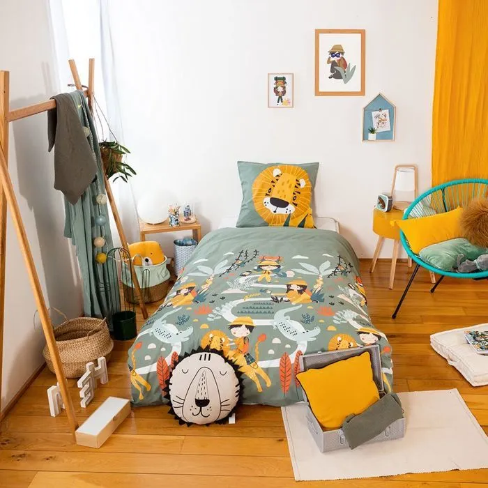 Parure de lit enfant 140x200cm réversible 100% coton adouci-5