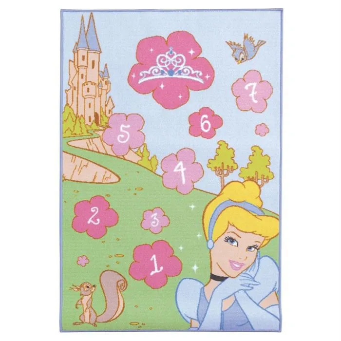 Tapis Ludique Disney Princesse Marelle 80x120cm - JEMINI - Qualité Polyamide - Lavable - Anti-glisse-0