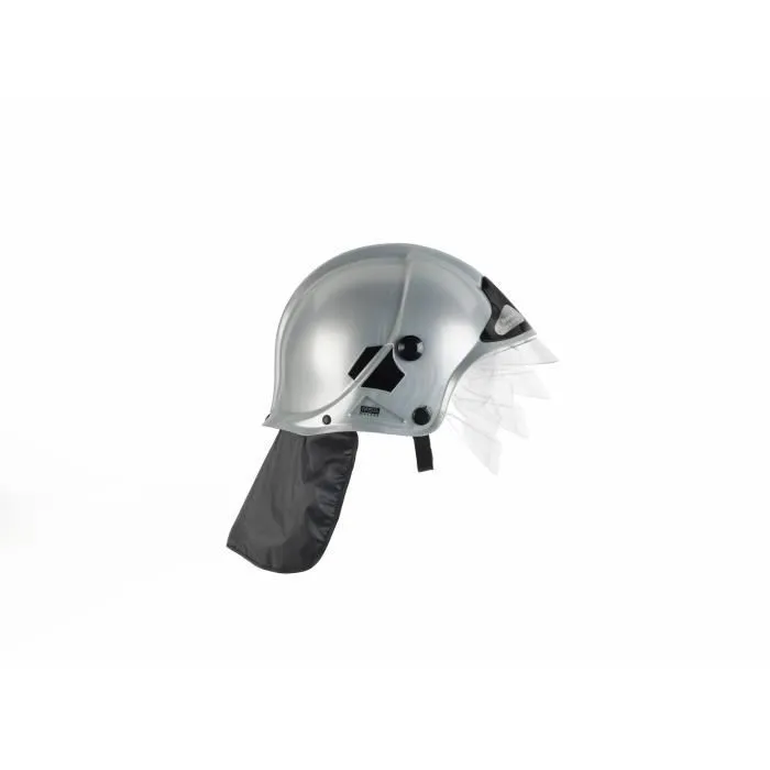 Casque de pompier gris avec visière escamotable et protège nuque - KLEIN - 8902-1