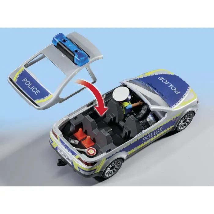 PLAYMOBIL 71729 Voiture police avec sirène et gyrophare, Action Heroes, Les policiers, 24 pièces, Dès 4 ans-3