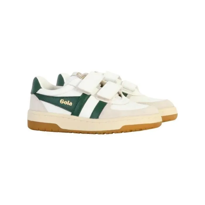 Basket Cuir  Gola Hawk Strap - Blanc-Vert sombre-2
