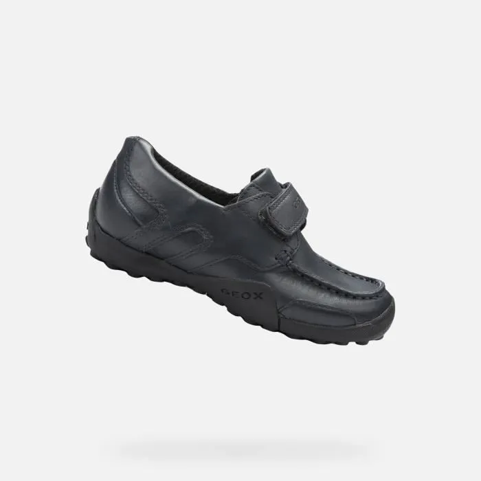 Mocassins Geox JR W.SNAKE MOCASSINO pour garçon en cuir bleu marine-0