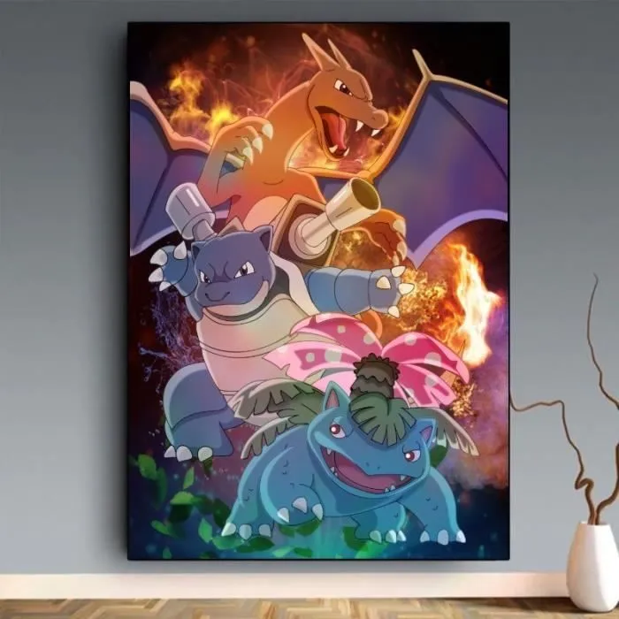 Toile Décorative - Pokemon - 30x40cm - Chambre Bébé - Cadeau Idéal - Qualité Premium-0