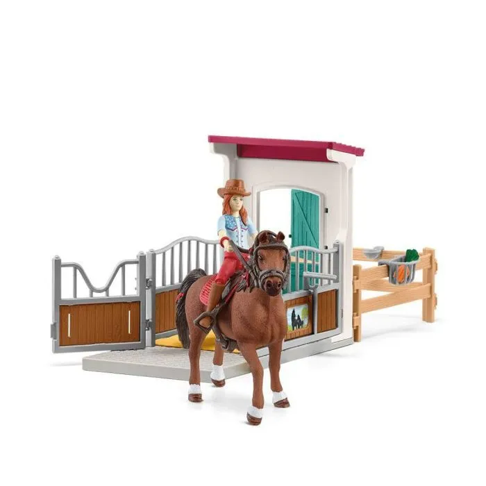 Figurine miniature - personnage miniature Schleich - 42710 - Boîte à cheval avec Hannah - Cayenne-2
