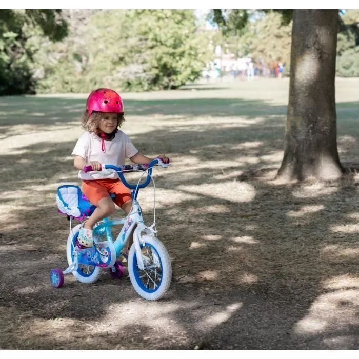 Vélo Enfant Disney - Reine des Neiges - Roues 14" - Age 4-6 ans - 2 Freins - Stabilisateurs - Blanc - Produit HUFFY-3
