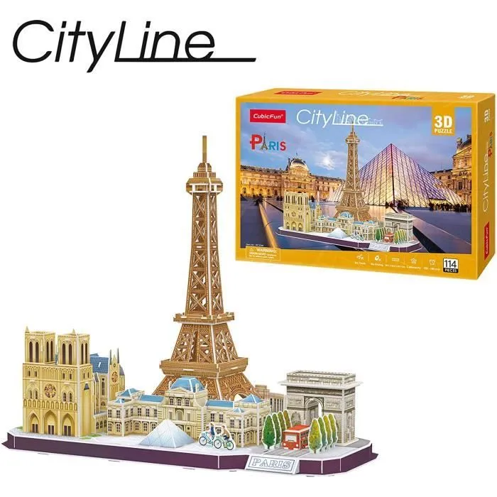 Puzzle 3D Tour Eiffel Paris - XTREM RAIDERS - Enfant 8 ans et plus - Voyage et cartes - Carton plume prédécoupé-0