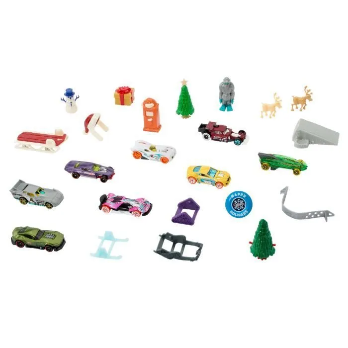 Hot Wheels-Calendrier de l’avent 2024-8 voitures et 16 accessoires HTG00-3