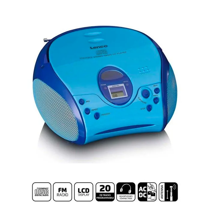 Lenco SCD-24BU kids - Radio portable avec lecteur CD - Bleu-0