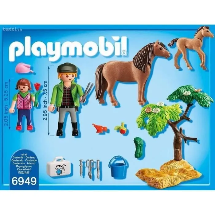 PLAYMOBIL 6949 - Country - Vétérinaire avec Enfant et Poneys - Jouet pour Enfant de 4 Ans et Plus-2