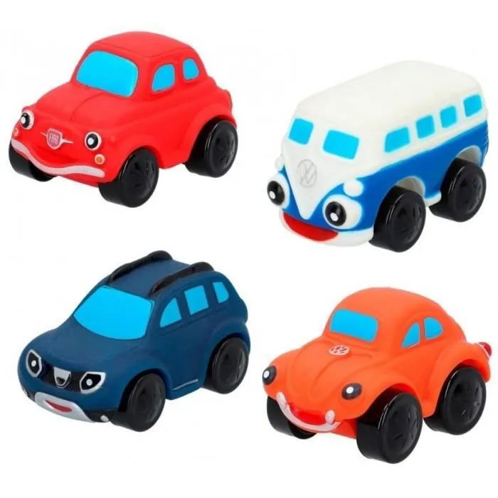 Lot de 4 voitures molles Motor Town - Rouge - Jouet pour 18 mois et plus-0