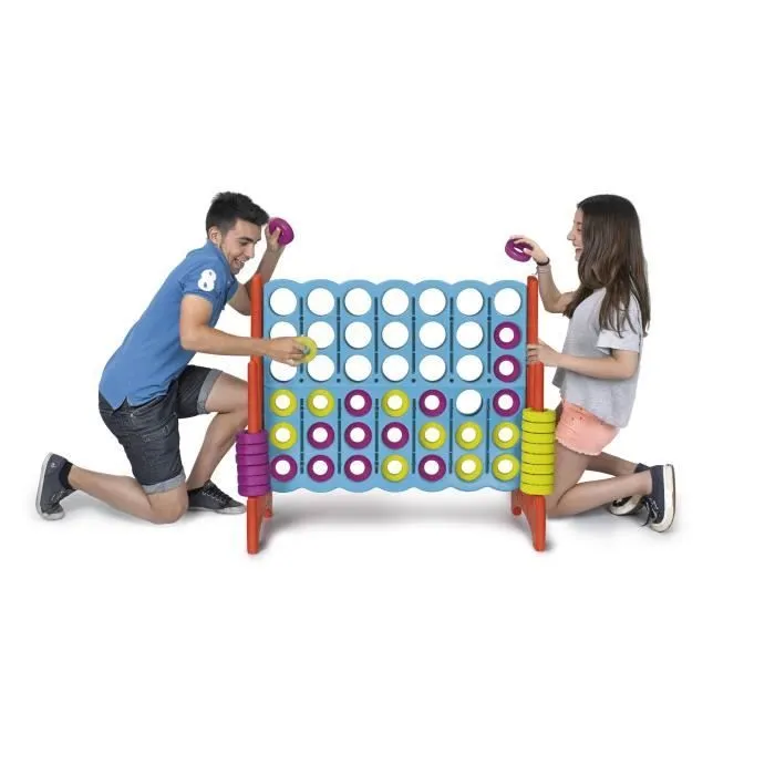 Jeu d'extérieur - FEBER - Aire de jeux Puissance 4 Géant - Plastique Anti-UV - 21 anneaux-1