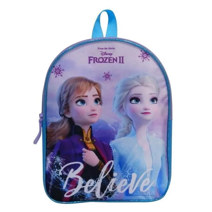 LA REINE DES NEIGES 2 Sac à Dos goûter Maternelle 31 cm 1 Compartiment Bleu/Violet-0