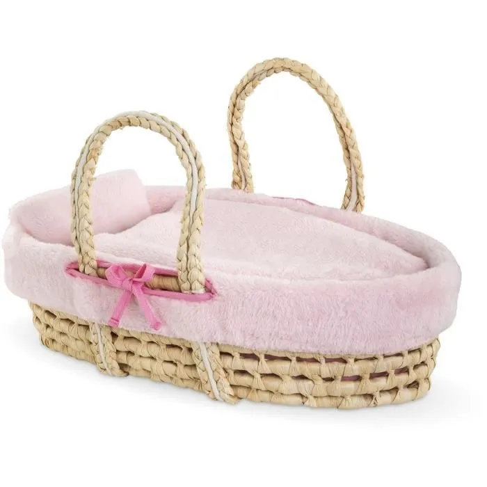 Accessoires poupons - COROLLE - Ensemble Couffin Peluche Rose - pour poupons 36 et 42 cm - dès 3 ans-0