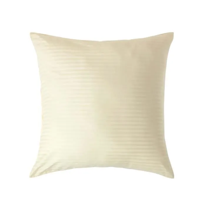 Taie d'oreiller - Homescapes - Jaune pastel - 100% coton égyptien - 80 x 80 cm - Rayures-0