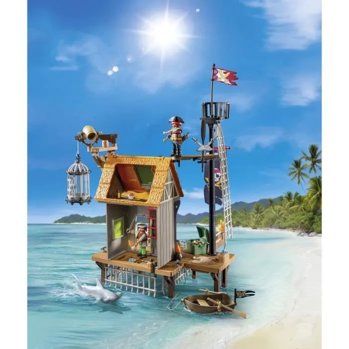 PLAYMOBIL 71792 Port de pirates avec repaire, prisons et canon, 165 pièces, Les Pirates, dès 4 ans-2