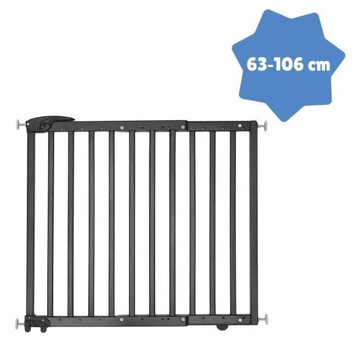 Badabulle Barrière de Sécurité Deco Pop - Barrière Extensible pour Ouverture de 63 à 106cm - Fixation Vis, Noir-2