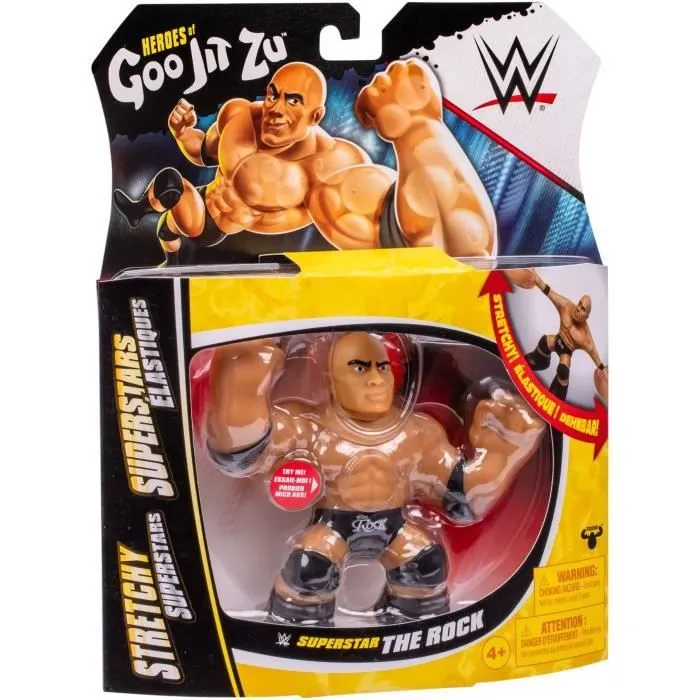 Figurine extensible - GOO JIT ZU WWE - The Rock - 11 cm - Texture élastique - Extensible 3x-0