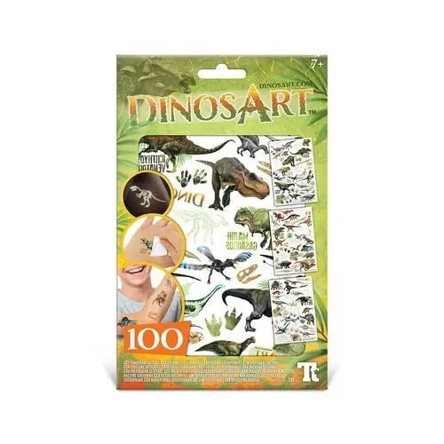 Kit de tatouage temporaire - DINOS ART - 15302 - Multicolore - 100 pièces - Pour enfants-0