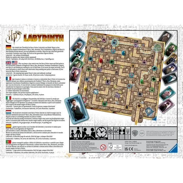 Labyrinthe Harry Potter, Jeu de société, Chasse au trésor dans un labyrinthe en mouvement, Dès 7 ans, Ravensburger-5