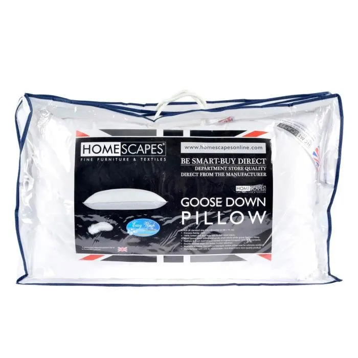 Oreiller en duvet d'oie - HOMESCAPES - 50 x 75 cm - Ultra gonflant et moelleux-2