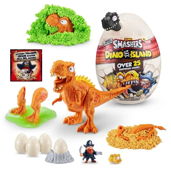 Zuru smashers - 7487A - Smashers Dino Island Egg Mega, T-Rex Oeuf Surprise de Dinosaure a deballer et a Collectionner,-0