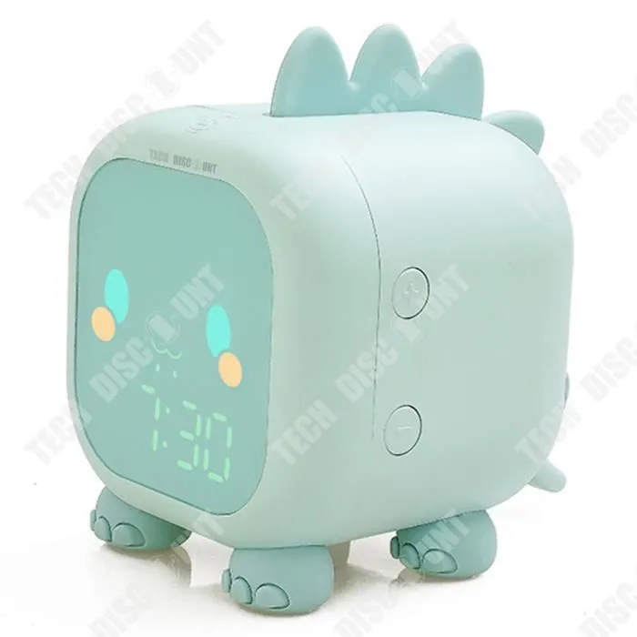 TD® Créatif amusant dragon réveil étudiant spécial intelligent numérique horloge de chevet led silicone dessin animé réveil pour enf-0