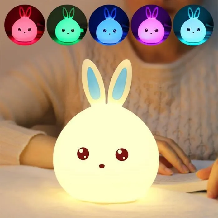 Veilleuse Lapin LED - CODREAM - Multicolore - Enfant - Blanc - Rechargeable USB-0