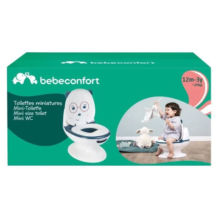 BEBECONFORT Mini toilette Panda, Pot avec bruit de chasse d'eau, Bleu-4