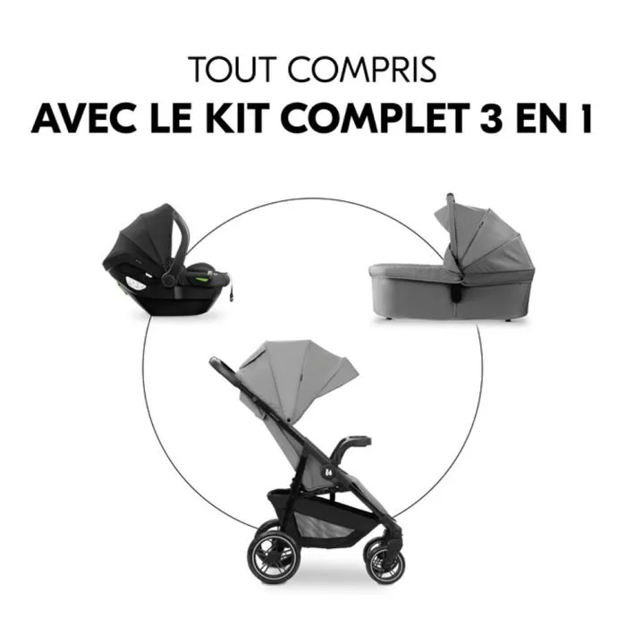Hauck - H-14926-EN-000-S00 - Poussette Ensemble Trio Shop N Care Gris-1