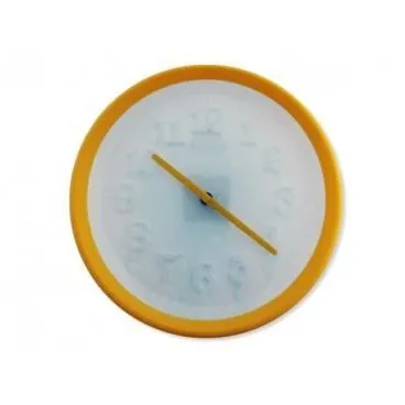 Horloge colorée cadran blanc avec chiffres en relief noir deco maison design insolite.-2