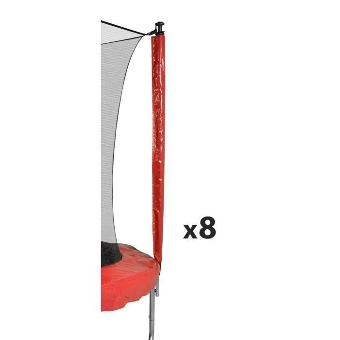 Chaussettes universelles pour perches de trampolines toutes tailles - JUMP4FUN - Pack de 8 - Rouge - PE-0