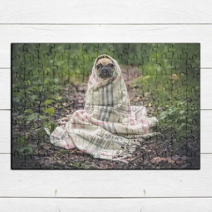 Puzzle Classique 100 pièces Carlin Pug Petit Chien Couverture Nature Photo Mignon - FABULOUS - Adulte - Mixte-3