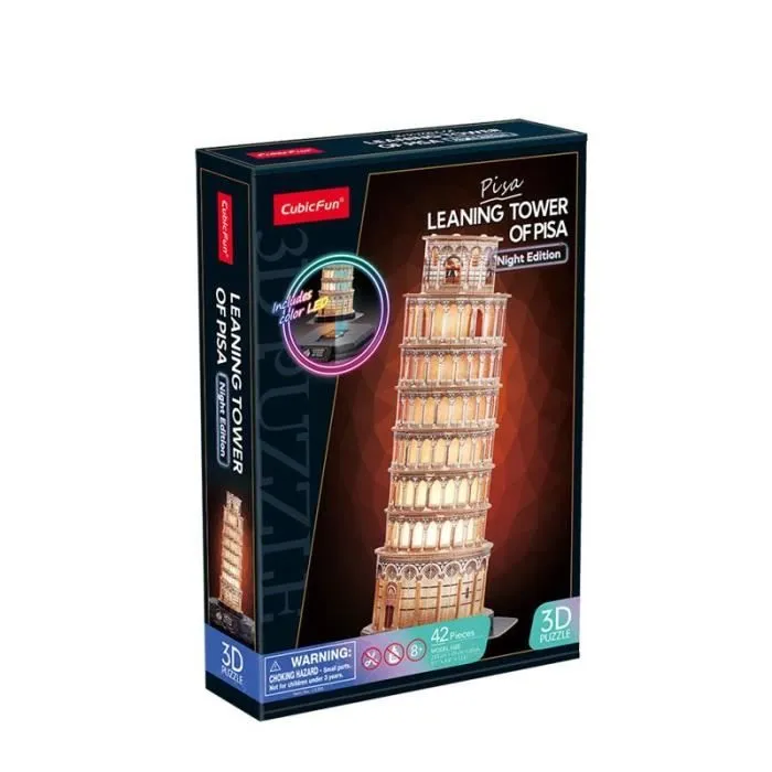 Puzzle 3D Architecture - CUBICFUN - Pisa LED - 250-400 pièces - Intérieur-0