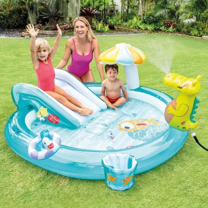 PISCINE GONFLABLE INTEX Aire de jeux alligator22-1