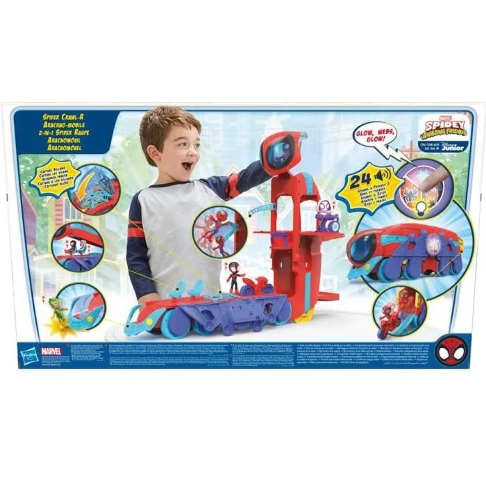 Quartier général Arachno-mobile 2 en 1 deluxe, Spidey et ses Amis Extraordinaires, jouet préscolaire, dès 3 ans-4