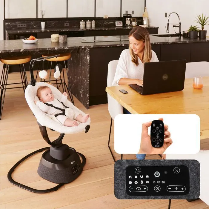 Babymoov Balancelle Bebe Electrique Swoon Evolution  - Berceuses et Arche de jeux intégrées-5