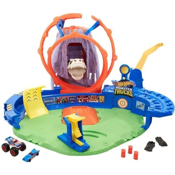Hot Wheels - Monster Trucks Le Volcan du T-Rex - Piste pour petites voitures - Dès 4 ans-0
