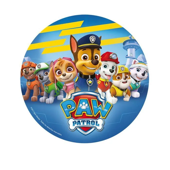 Disque comestible - Paw Patrol - 20 cm - Thème Pat Patrouille - Lavable - Alimentaire-0