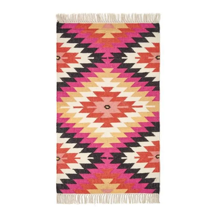 Tapis Kilim en laine à motif géométrique multicolore - Jakarta - 160 x 230 cm-1