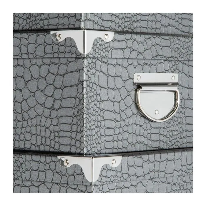 5five - 6 boîtes coin métal "croco" gris-0