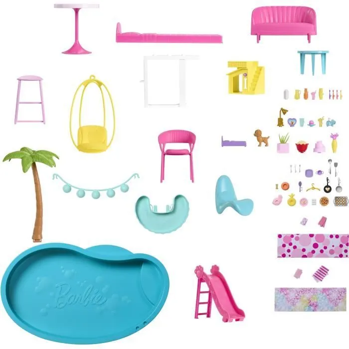 Barbie®-Maison de Rêve-Maison de poupée 3 niveaux, piscine et toboggan HMX10-2